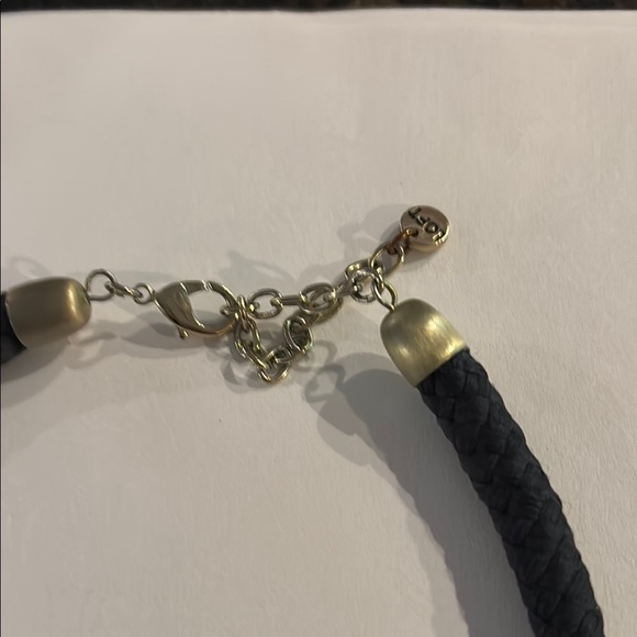 LOFT Gold and Black Statement Necklace with Crystal Embellishments - Picture 3 of 3